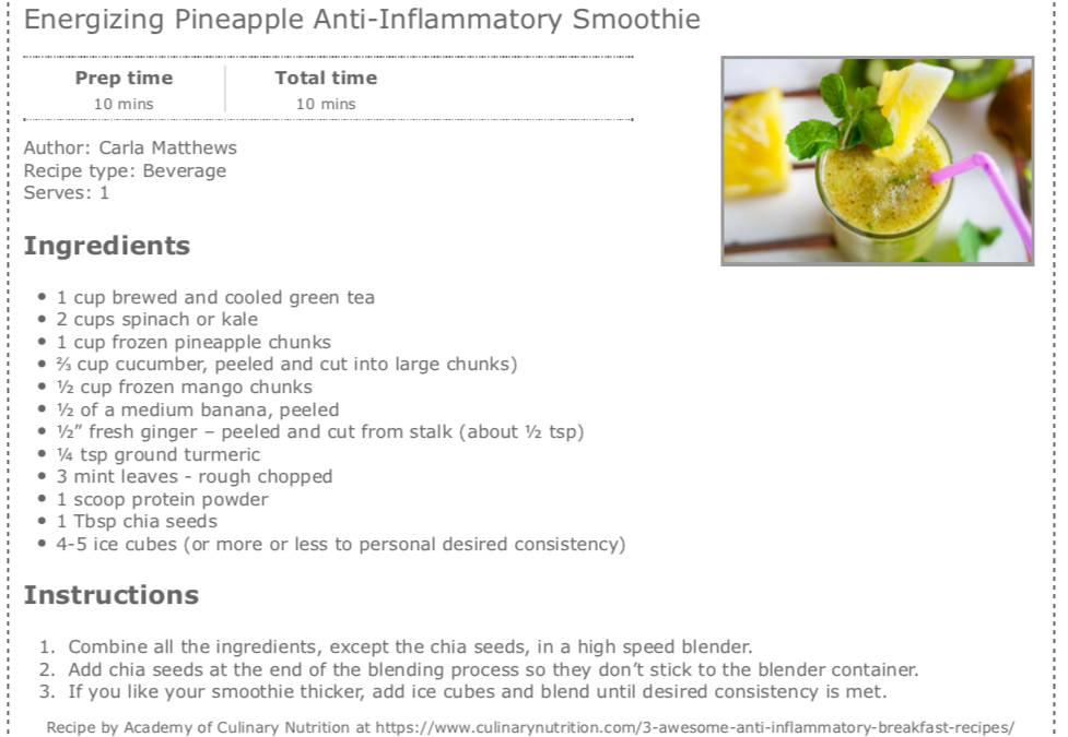Energizing Pineapple Anti-Inflammatory Smoothie