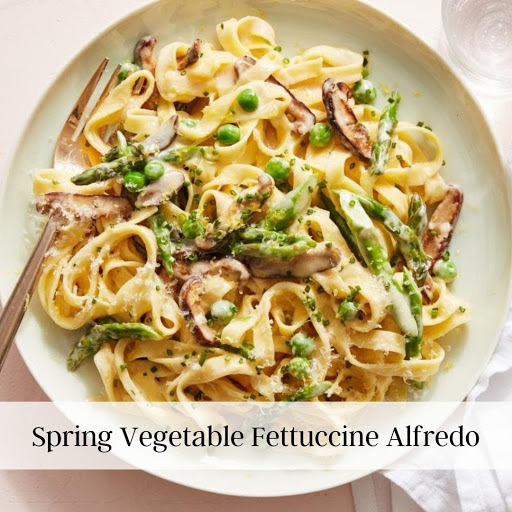 Spring Vegetables Fettuccine Alfredo